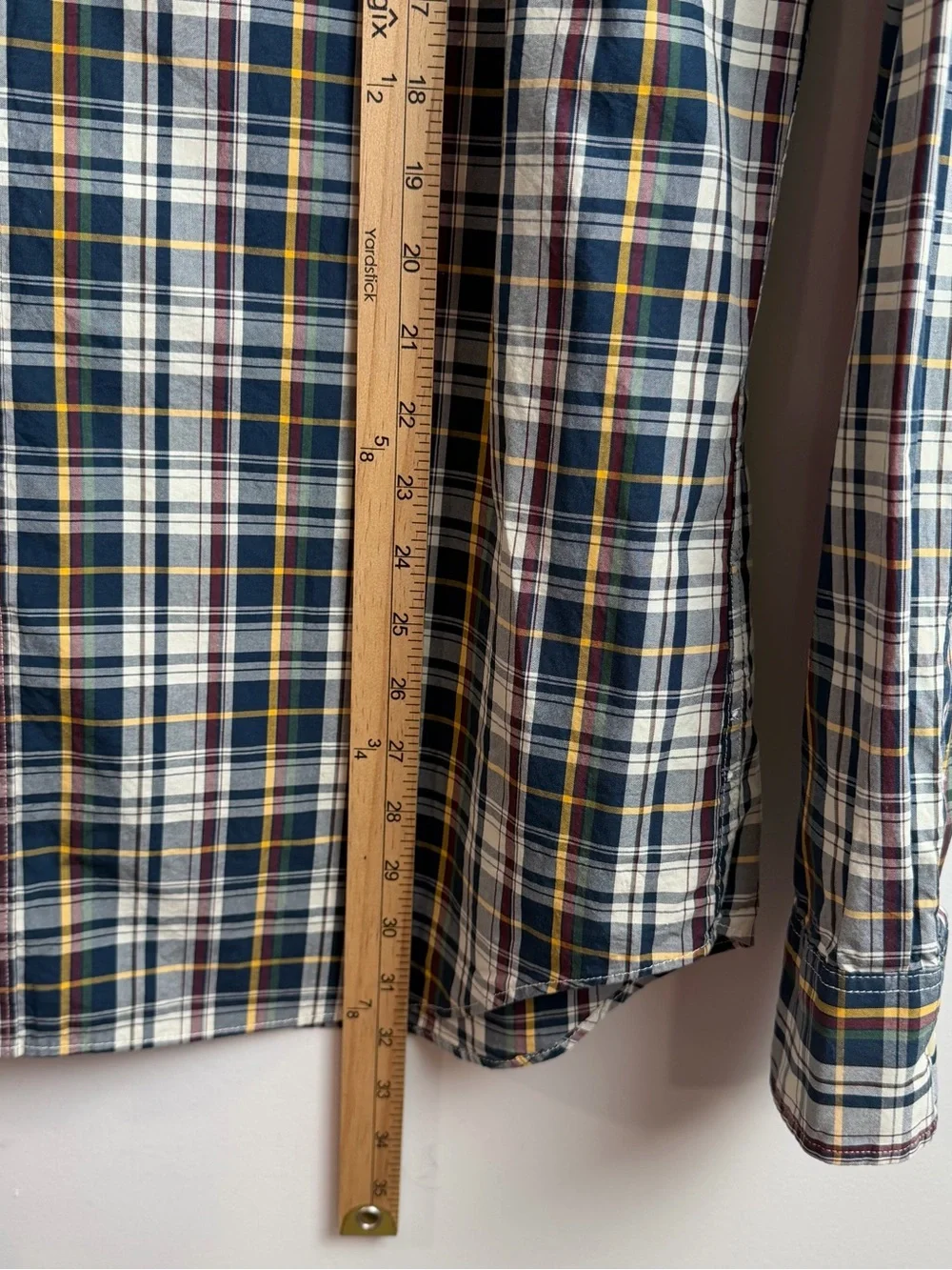 J. Crew Mens Button Down Long Sleeve Plaid Orange Cotton Pocket Shirt Size XL